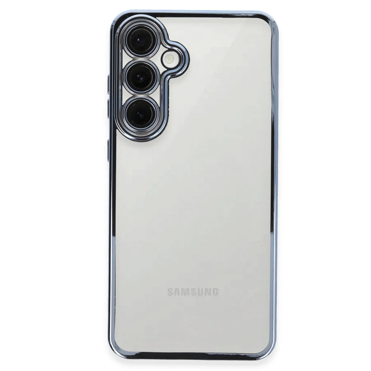Galaxy S24 FE Razer Lensli Silikon Kılıf - Lacivert Kamera Koruması