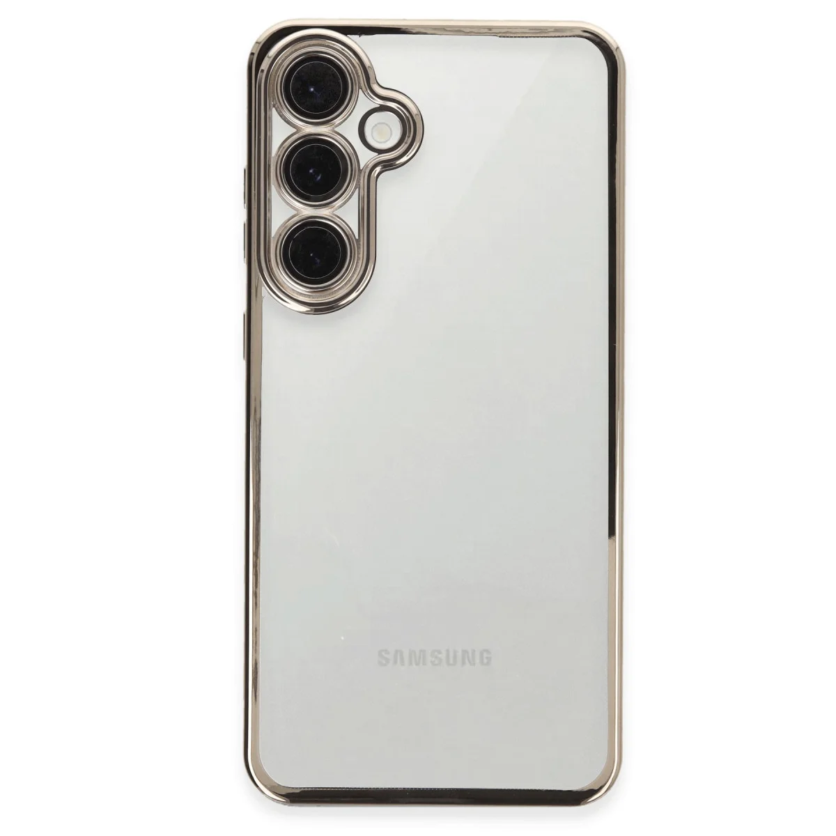 Galaxy S24 FE Titanyum Gri Kılıf - Razer Lensli Silikon Kamera Koruma