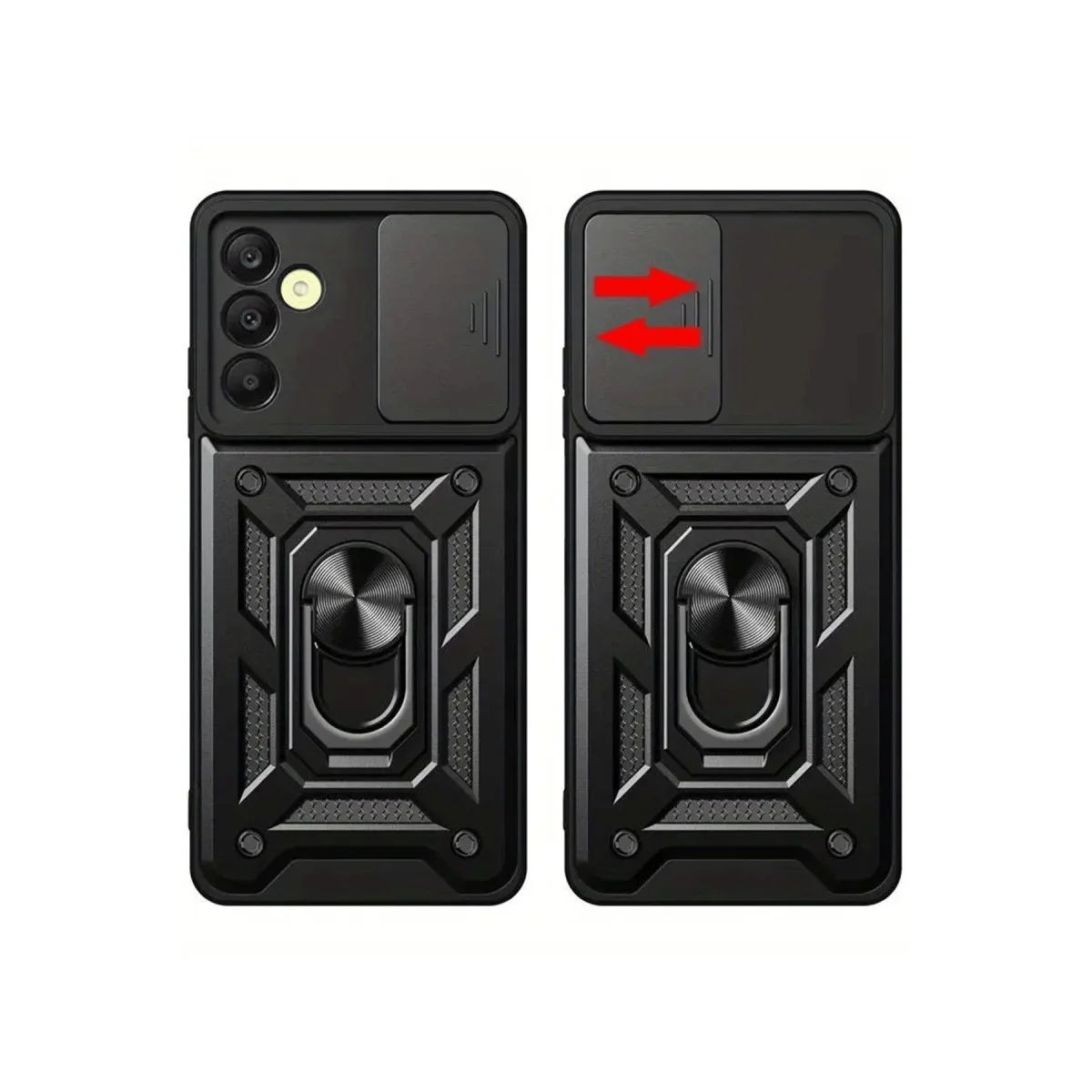Galaxy S24 FE Yeşil Silikon Kılıf - Pars Lens Yüzüklü ve Metal Stand ile Maksimum Koruma