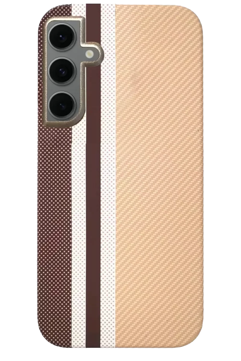 Galaxy S24 ile Uyumlu Besa MagSafe Kılıf - Karbon Fiber Krem