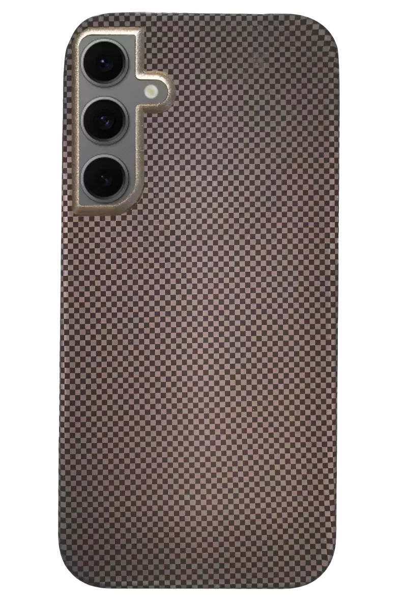 Galaxy S24 ile Uyumlu Magsafe Kılıf - Carbon Fiber Natural Grey