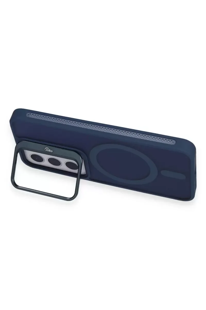 Galaxy S24 ile Uyumlu Flet Lens Magsafe Kapak - Lacivert | Lens Korumalı Şık Kılıf