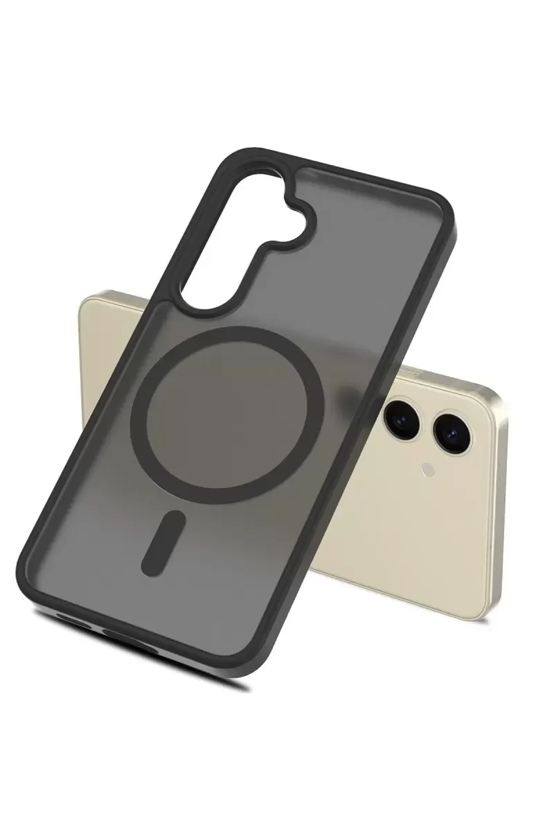 Galaxy S24 Jota ile Uyumlu MagSafe Kılıf - Lila Premium Silikon Çift Katmanlı Koruma