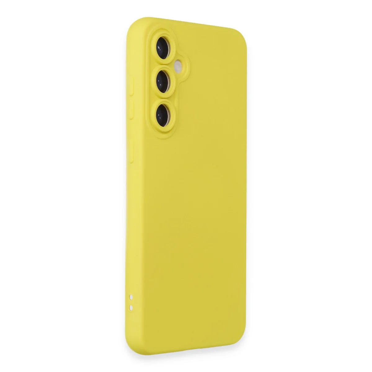 Galaxy S24 Nano İçi Kadife Silikon Kılıf - Sarı | Yerli Üretim & Premium Koruma