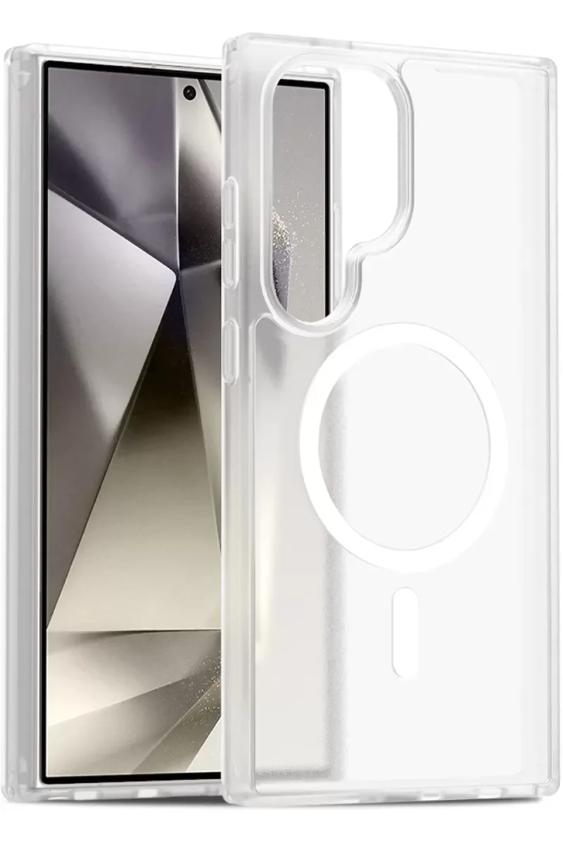 Galaxy S24 Ultra ile Uyumlu MagSafe Kılıf - Şeffaf Premium Koruma
