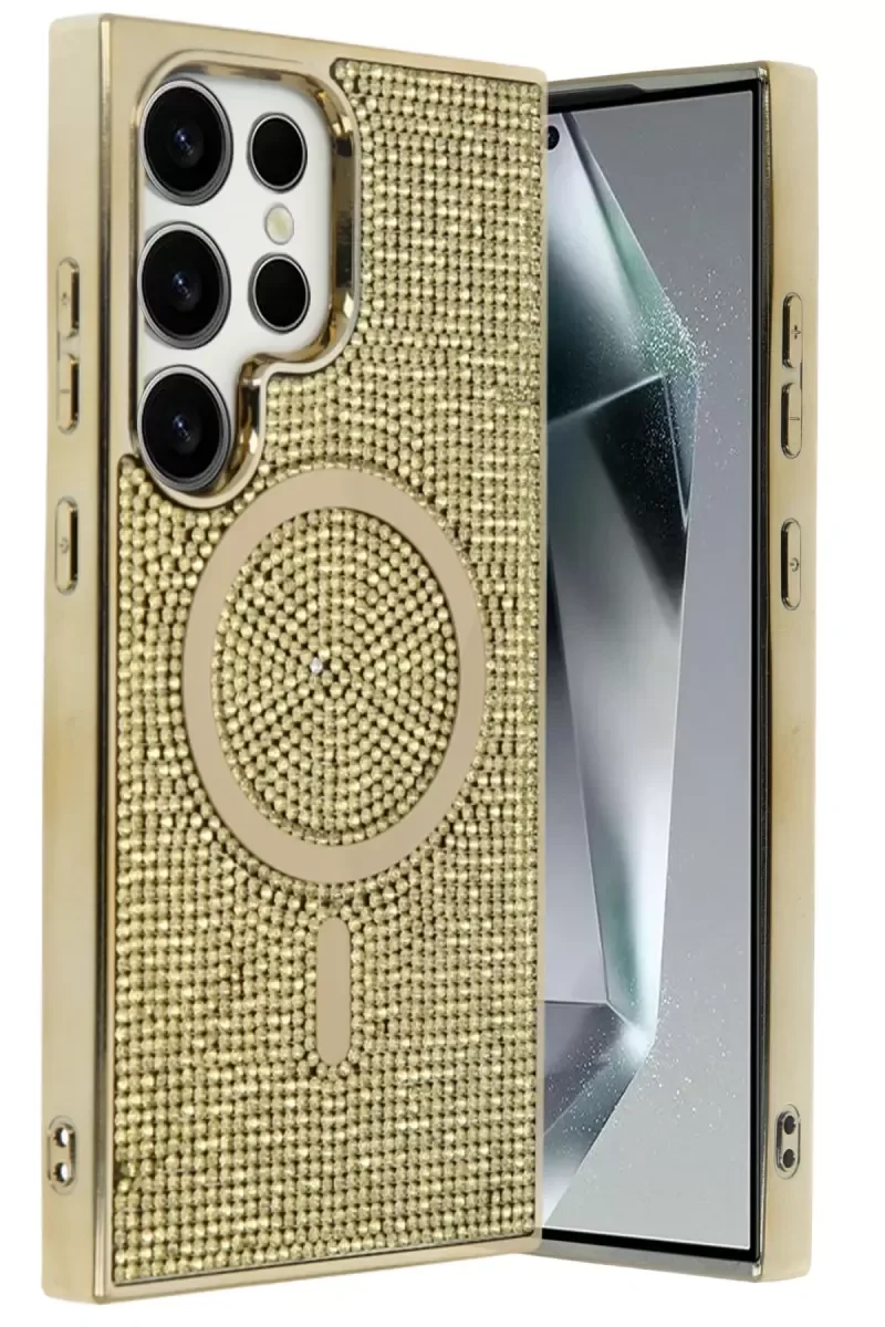 Galaxy S24 Ultra ile Uyumlu Helen Magsafe Kapak - Gold