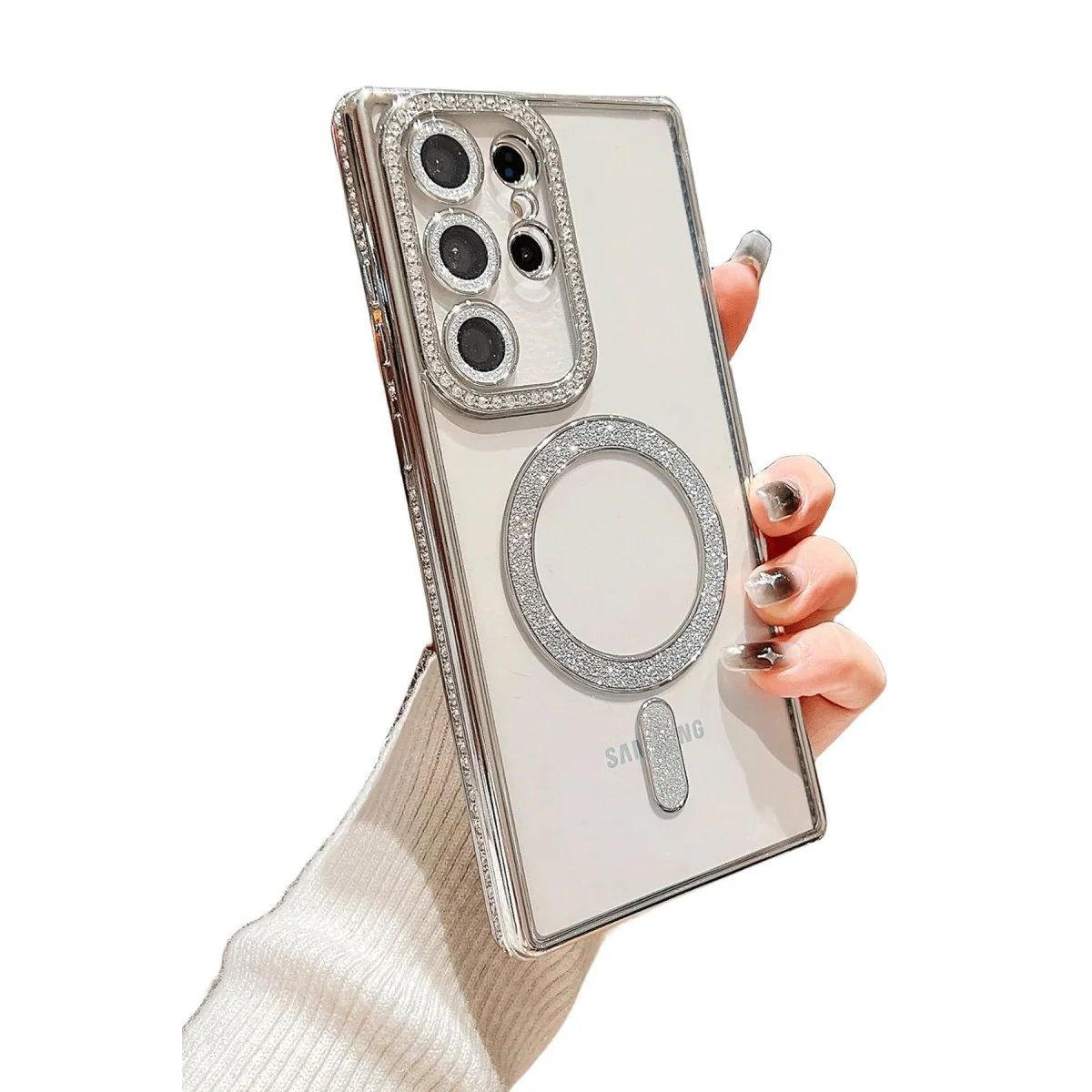Galaxy S24 Ultra Joke Simli Magneticsafe Kılıf - Mavi, Kablosuz Şarj Uyumlu