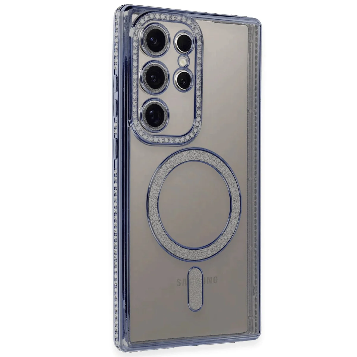 Galaxy S24 Ultra Joke Simli Magneticsafe Kılıf - Mavi, Kablosuz Şarj Uyumlu
