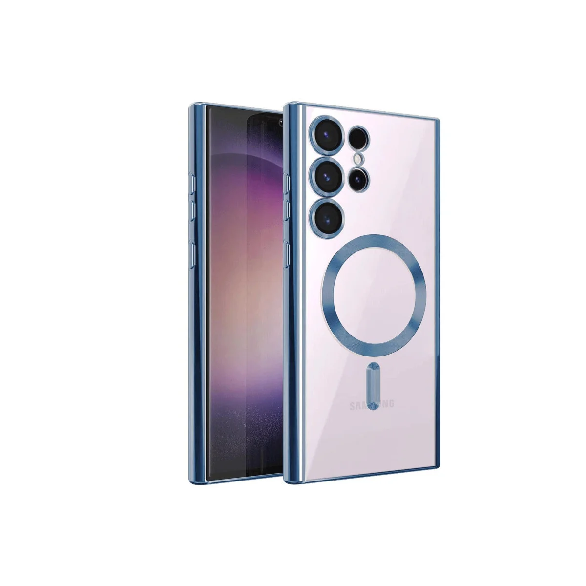 Galaxy S24 Ultra Kross Magneticsafe Kılıf - Sierra Blue, Şeffaf ve MagSafe Uyumlu