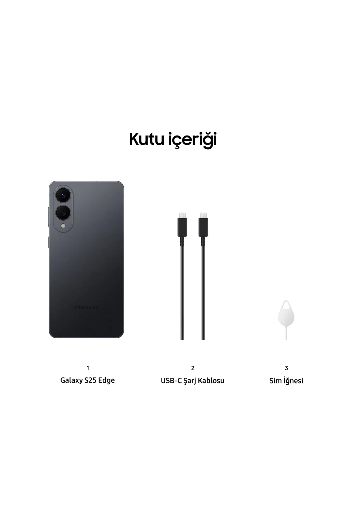 Galaxy S25 Edge 512GB  Titanyum Siyah Cep Telefonu