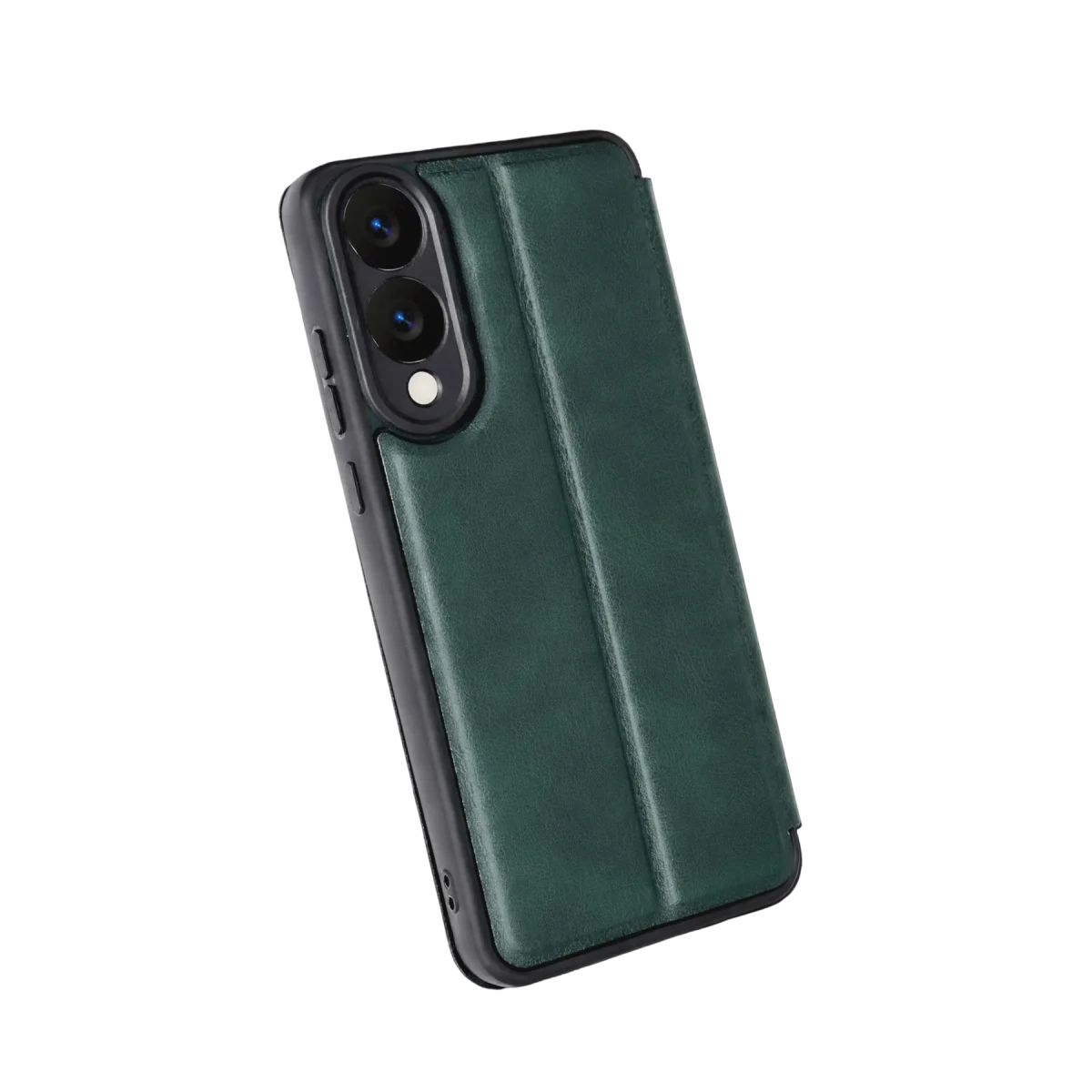 Galaxy S25 Edge Flip Cover - Koyu Yeşil Kılıf ve Cüzdan Fonksiyonlu Ekran Koruması