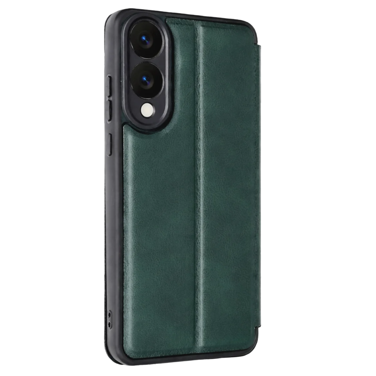 Galaxy S25 Edge Flip Cover - Koyu Yeşil Kılıf ve Cüzdan Fonksiyonlu Ekran Koruması
