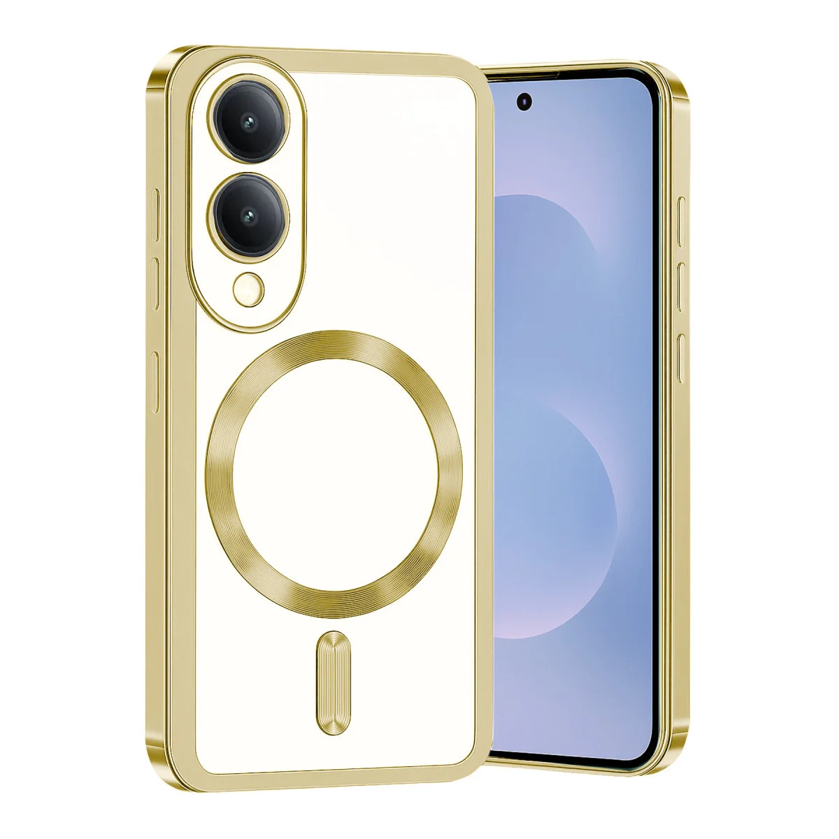 Galaxy S25 Edge Kross Magneticsafe Kapak - Ultra Şeffaf ve MagneSafe Uyumlu (Altın)