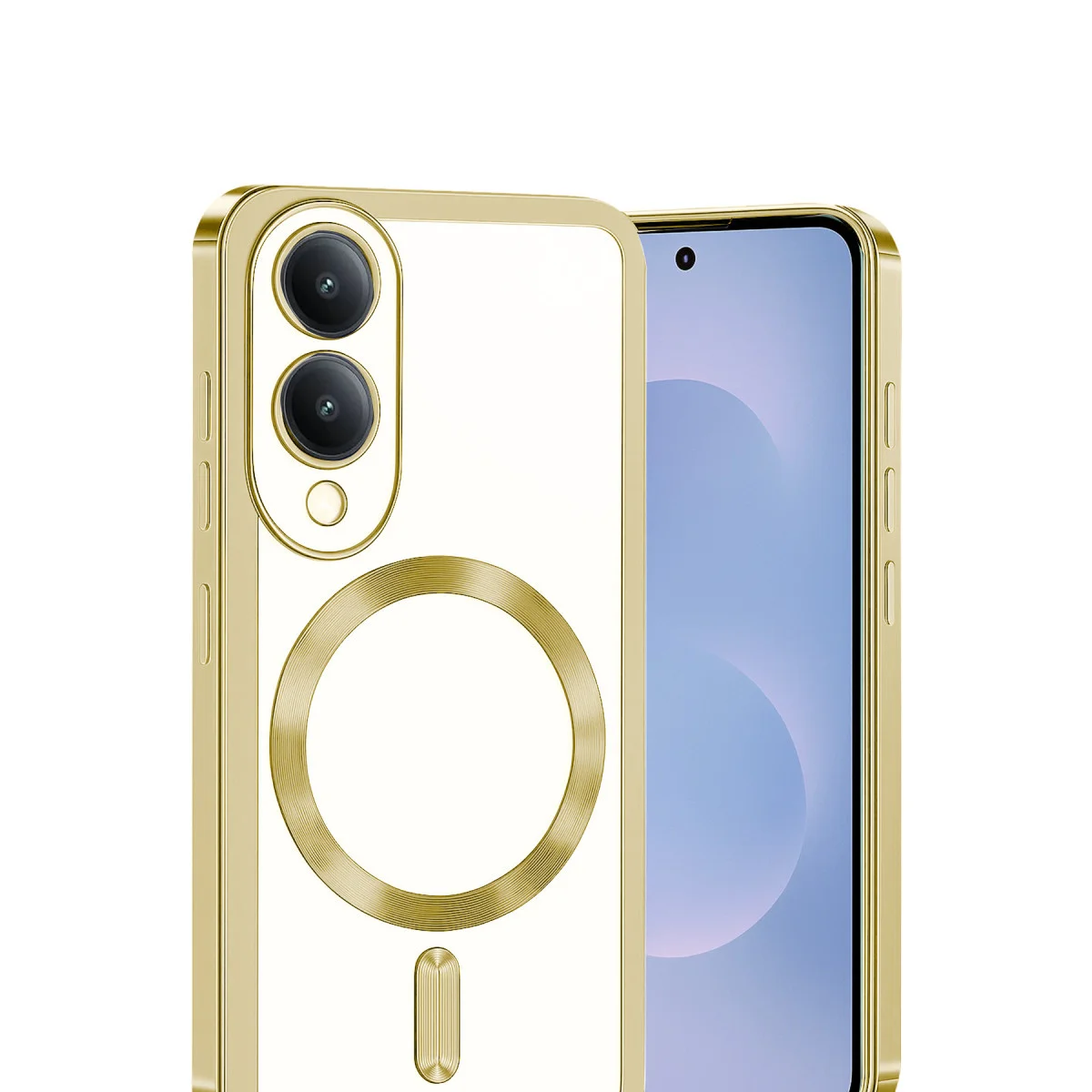 Galaxy S25 Edge Kross Magneticsafe Kapak - Ultra Şeffaf ve MagneSafe Uyumlu (Altın)