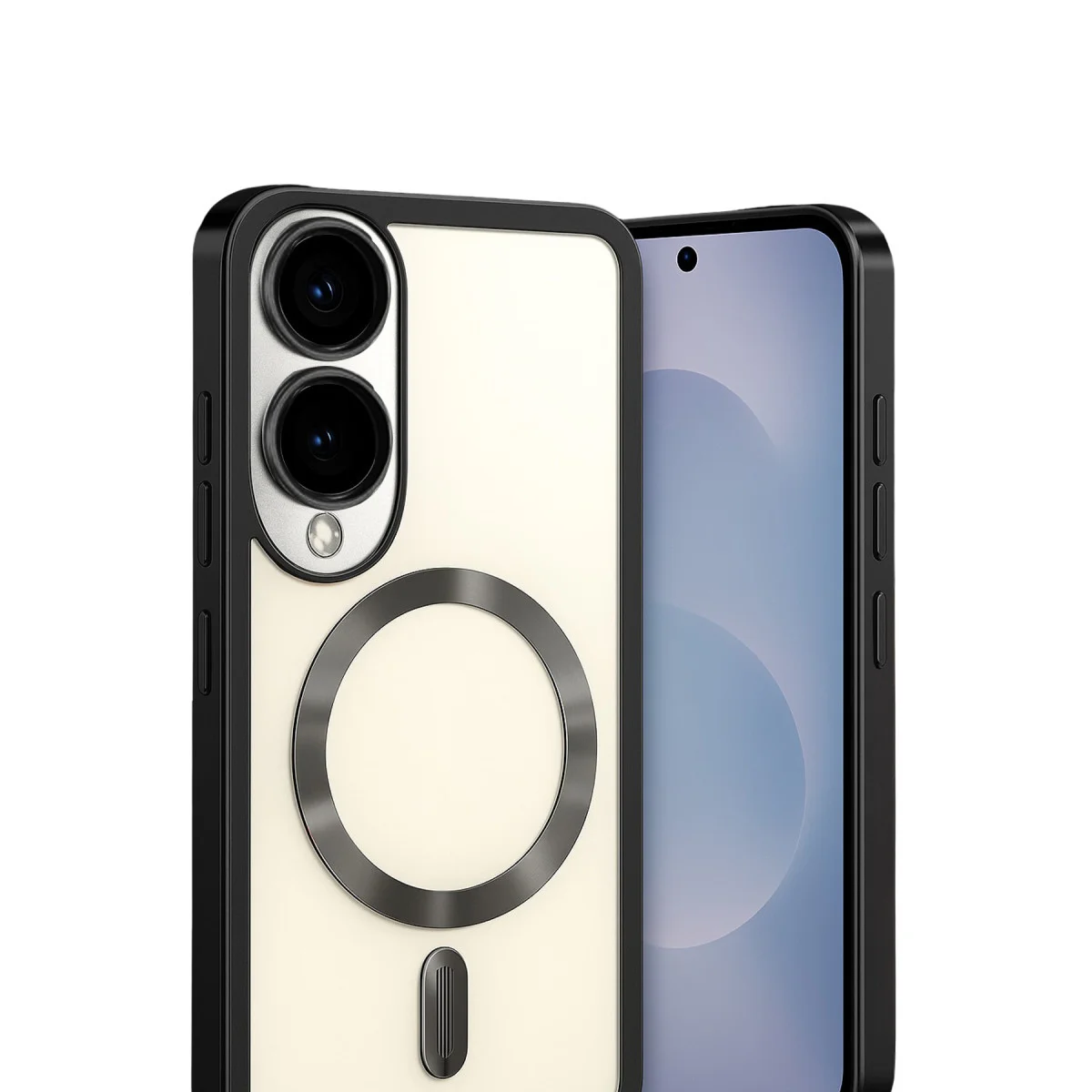 Galaxy S25 Edge Kross Magneticsafe Kapak Siyah - Ultra Şeffaf, MagSafe Uyumlu ve 360° Güvenlik
