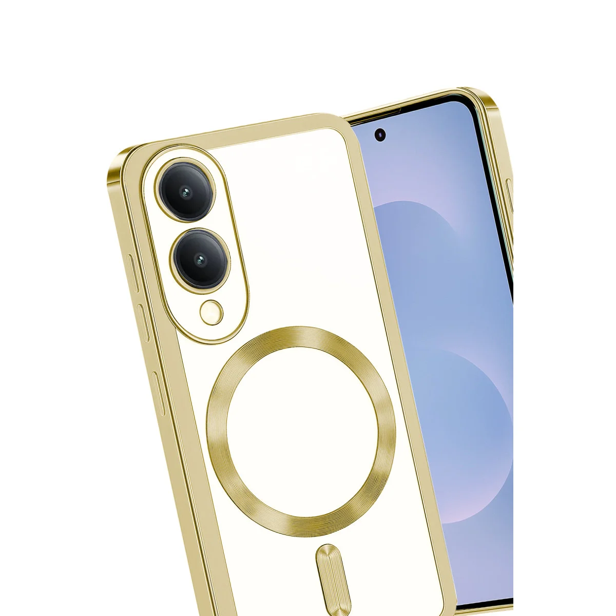 Galaxy S25 Edge Kross Magneticsafe Kapak - Ultra Şeffaf ve MagneSafe Uyumlu (Altın)