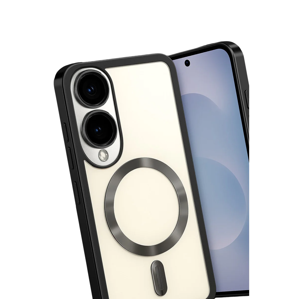 Galaxy S25 Edge Kross Magneticsafe Kapak Siyah - Ultra Şeffaf, MagSafe Uyumlu ve 360° Güvenlik