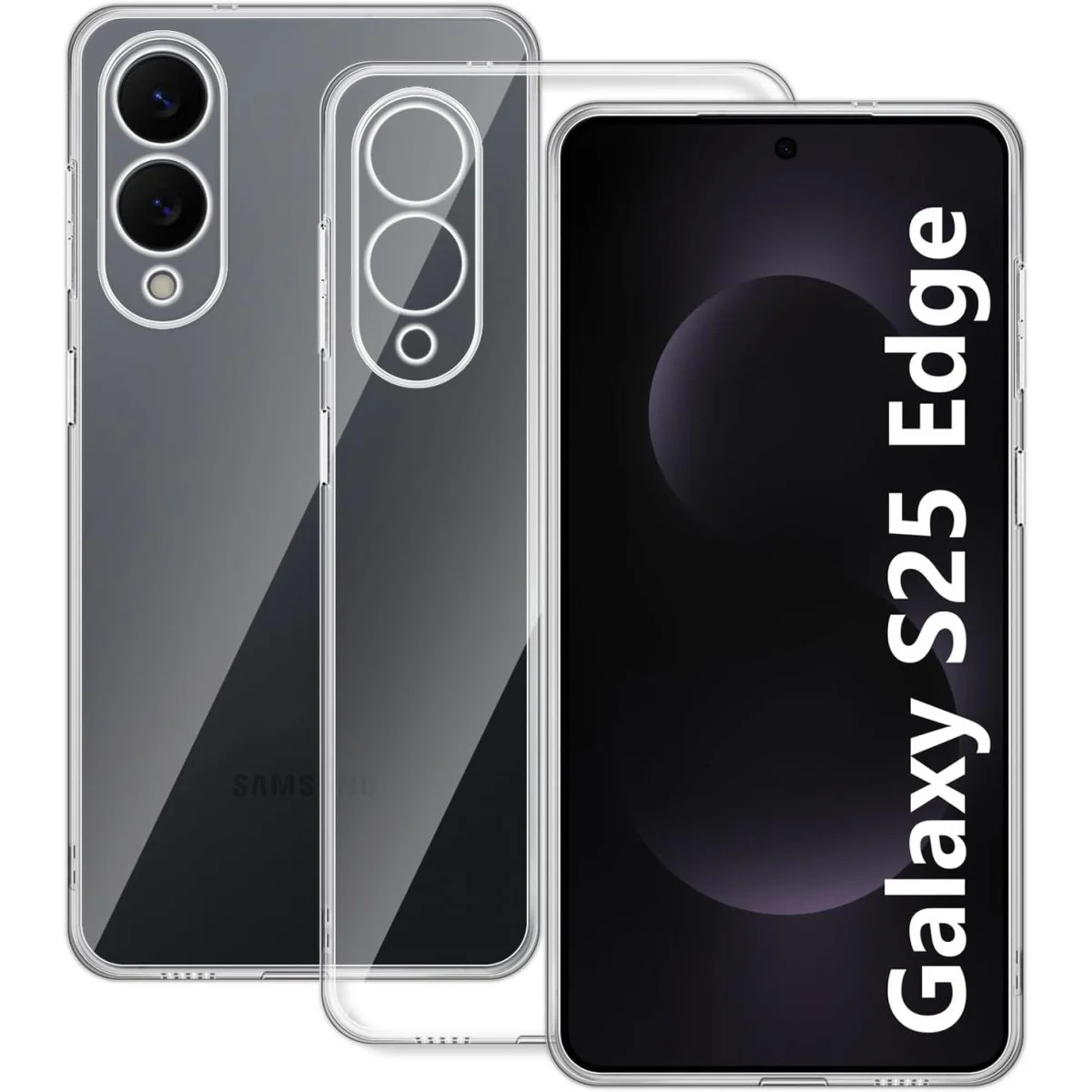 Galaxy S25 Edge Şeffaf Silikon Kılıf - Pürüzsüz Tasarım ve Mükemmel Koruma