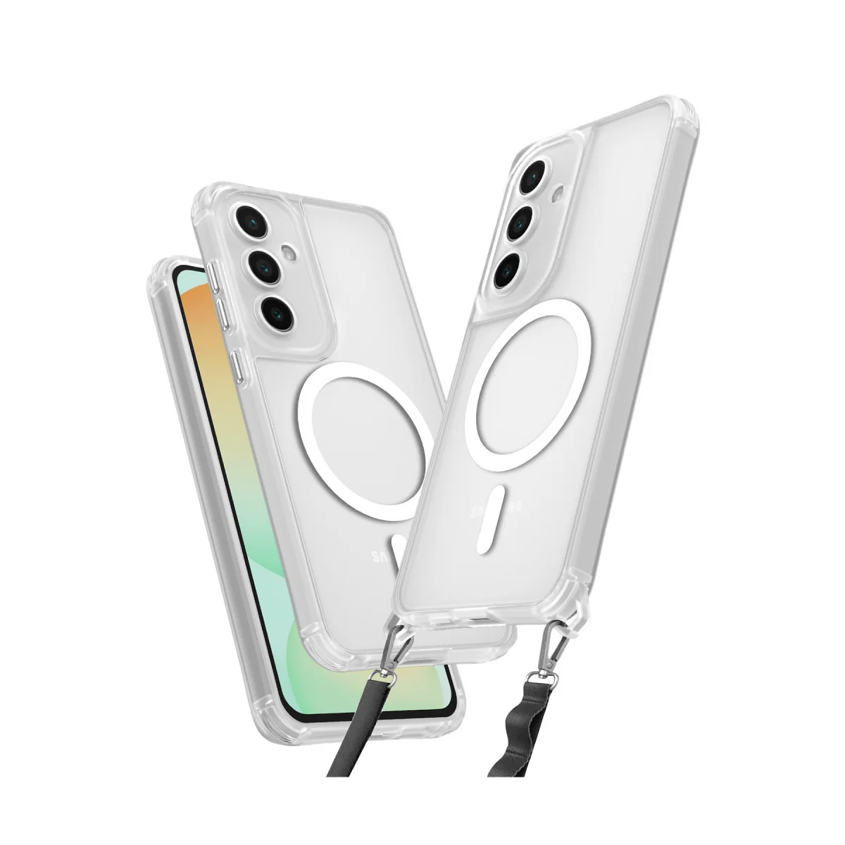 Galaxy S25 Enka Magsafe Silikon Kılıf - Şeffaf Kamera Koruması ve Askı Aparatı