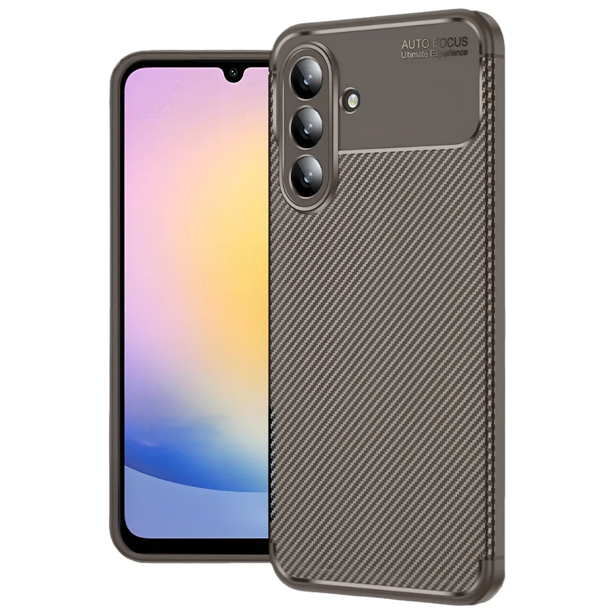 Galaxy S25 FE Auto Focus Karbon Kapak - Kahverengi Çizilmeye Karşı Güçlü Koruma