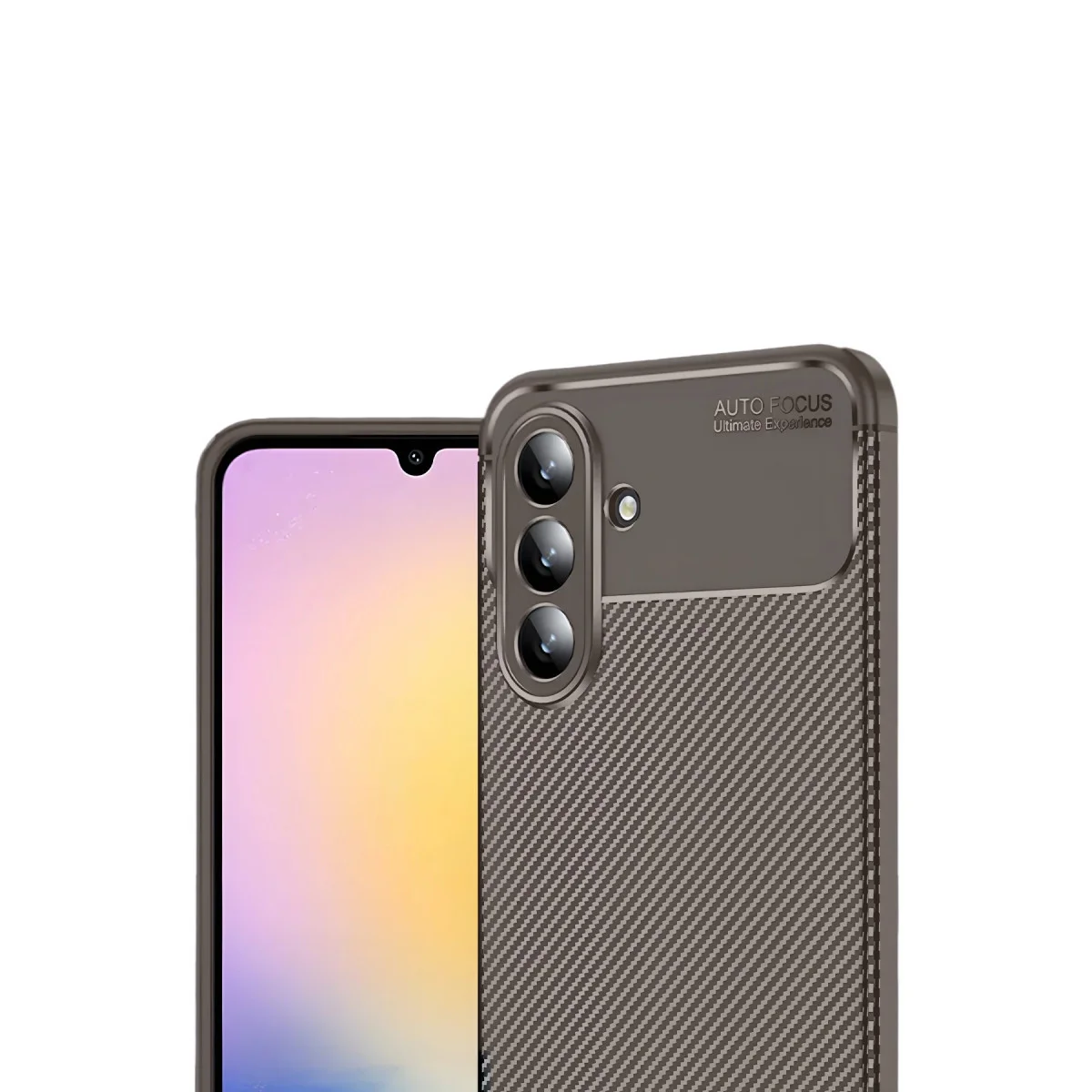 Galaxy S25 FE Auto Focus Karbon Kapak - Kahverengi Çizilmeye Karşı Güçlü Koruma