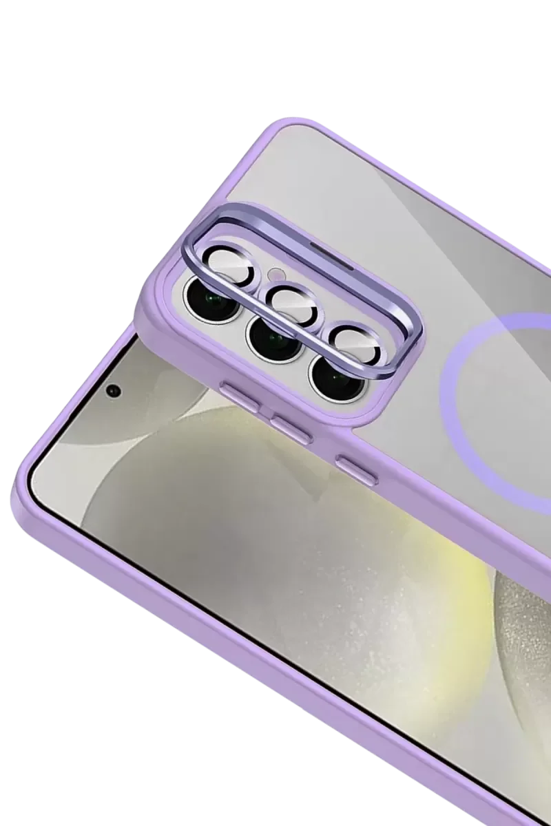 Galaxy S25 ile Uyumlu Remim Lensli MagSafe Standlı Kapak - Lila