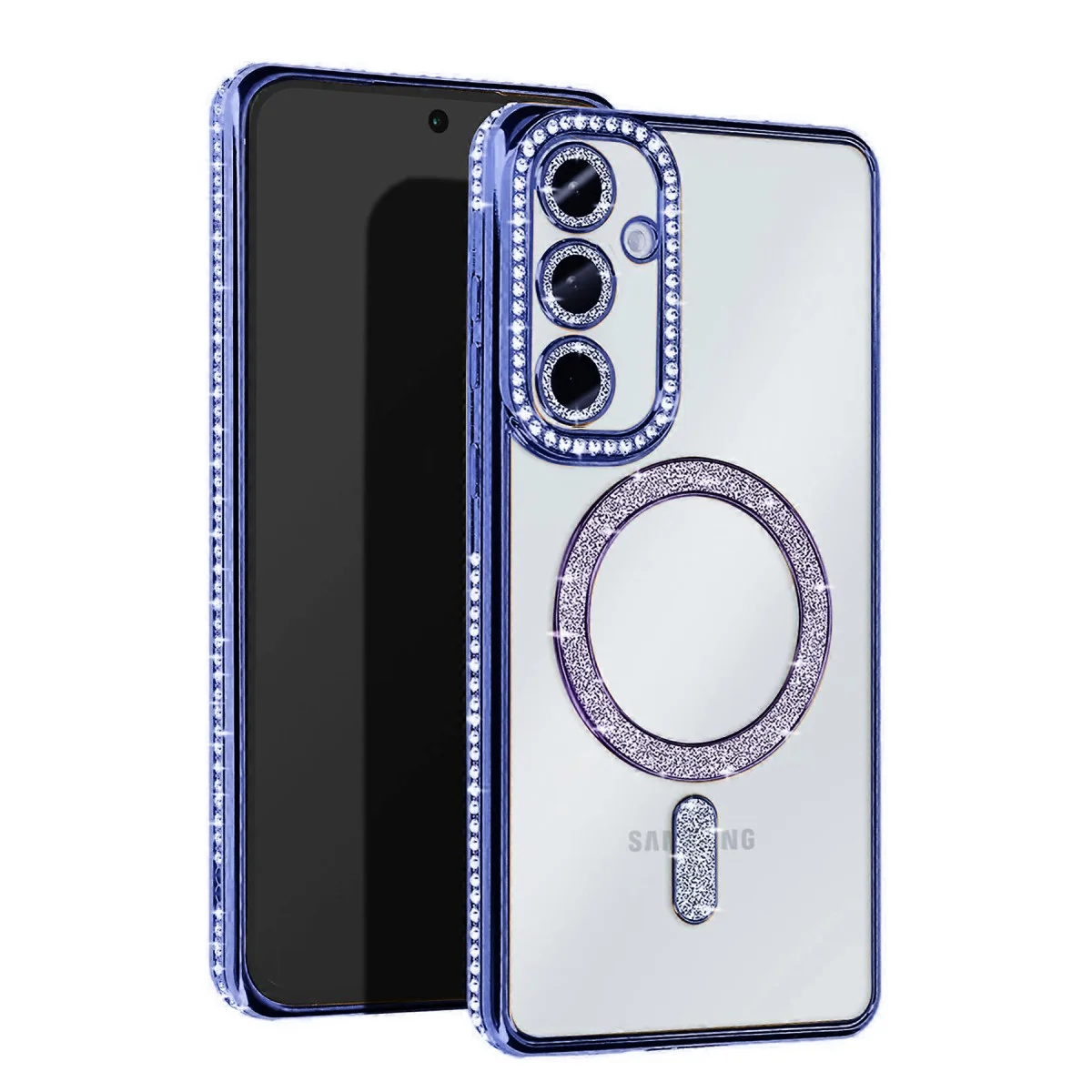 Galaxy S25 Kılıf - Joke Simli & Magneticsafe Parlak Tasarım - Mavi