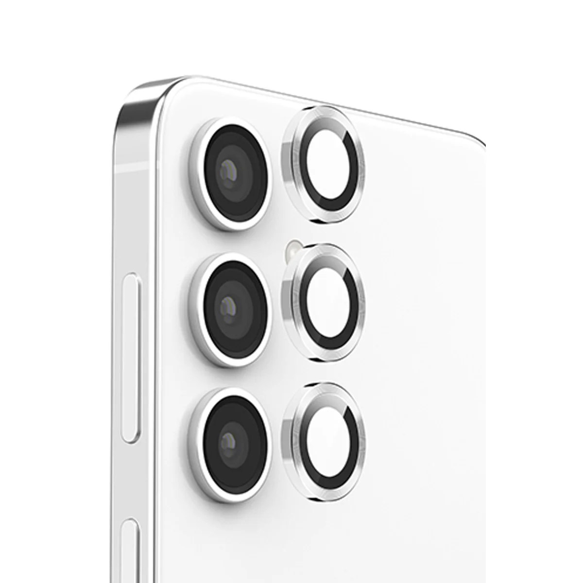 Galaxy S25 Plus Raze Metal Kamera Lens - 3D HD Gümüş Tempered Cam