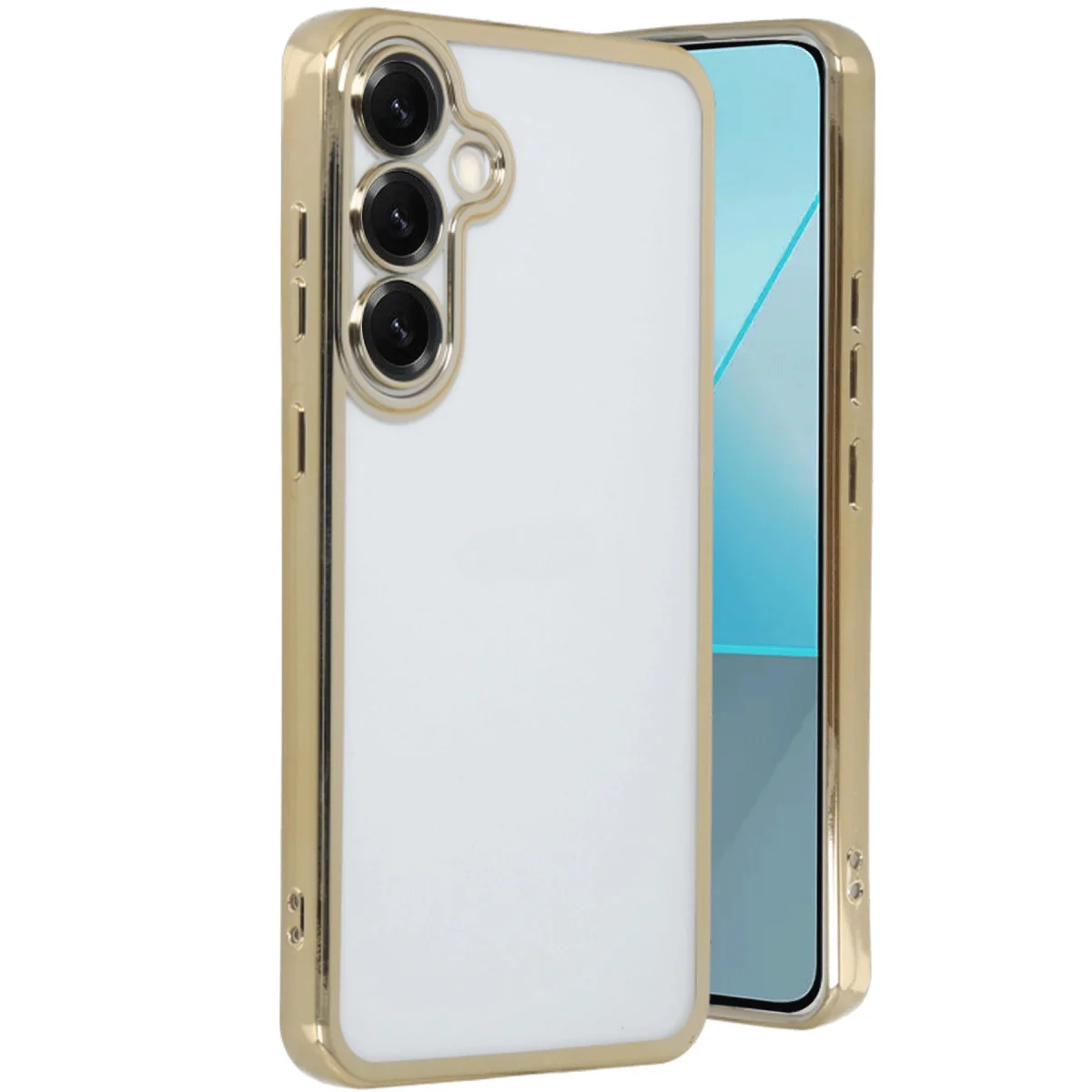 Galaxy S25 Razer Lensli Silikon Kılıf - Gold