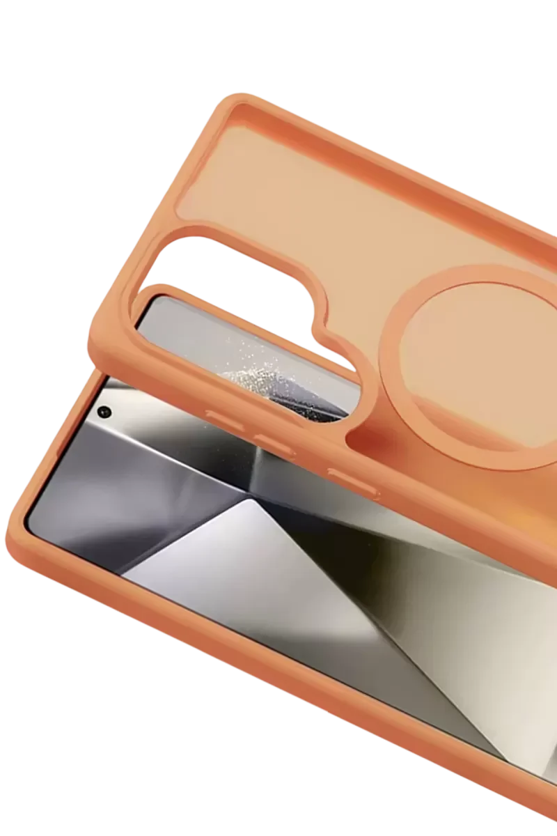Galaxy S25 Ultra ile Uyumlu Jota MagSafe Kılıf - Turuncu, Çift Katmanlı Koruma