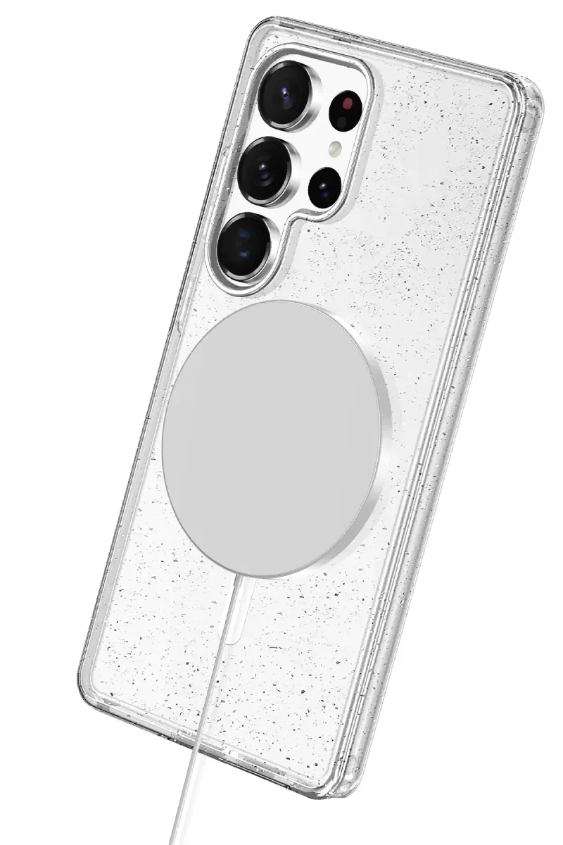 Galaxy S25 Ultra ile Uyumlu Şeffaf MagSafe Kılıf - Star Glow Kapak