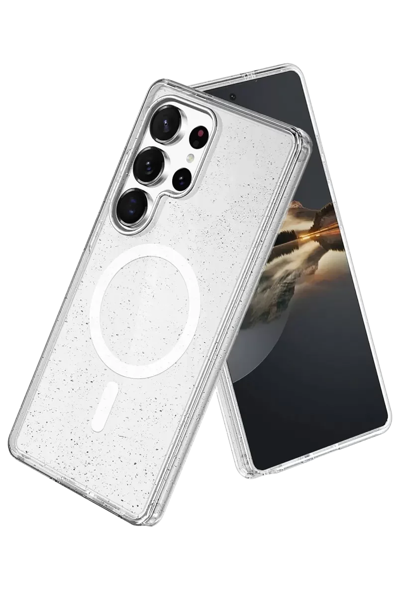 Galaxy S25 Ultra ile Uyumlu Şeffaf MagSafe Kılıf - Star Glow Kapak