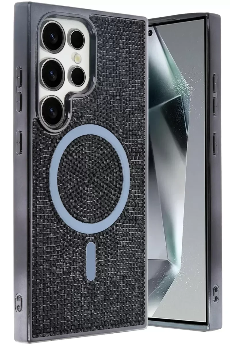 Galaxy S25 Ultra ile Uyumlu Helen MagSafe Şeffaf Kapak - Siyah