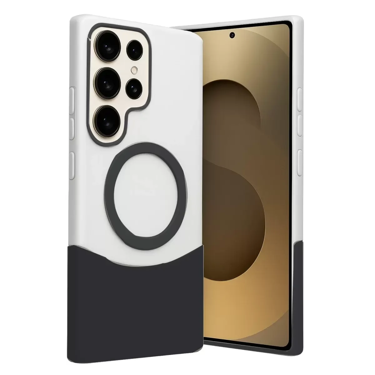 Galaxy S25 Ultra ile Uyumlu Velar MagSafe Kılıf - Çift Renkli Siyah