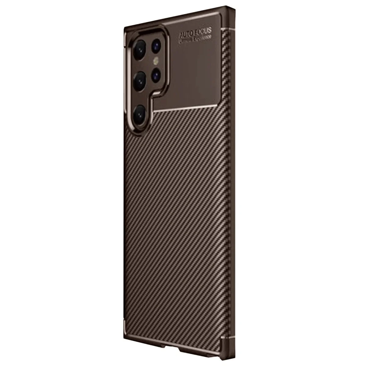 Galaxy S25 Ultra Karbon Fiber Kılıf - Kahverengi Auto Focus (Düşme Önleyici)