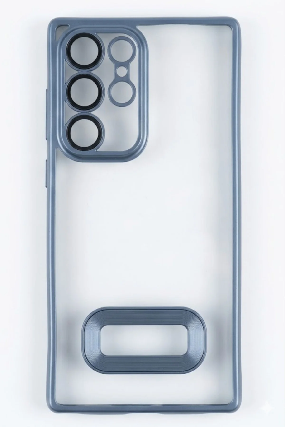 Galaxy S25 Ultra Lensli Silikon Telefon Kılıfı Mavi