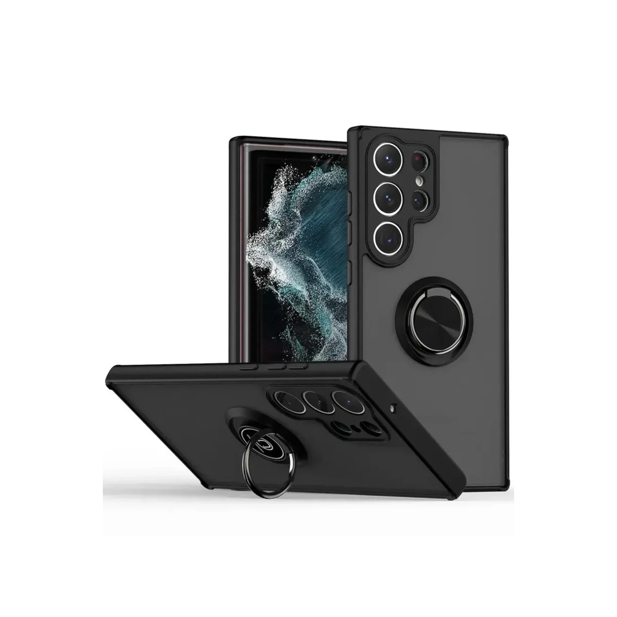 Galaxy S25 Ultra Montreal Yüzüklü Silikon Kılık - Siyah