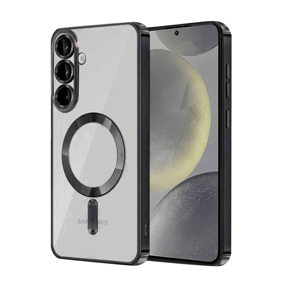 Galaxy S26 Kapsül Magneticsafe Siyah - Şeffaf ve Güvenli Kılıf