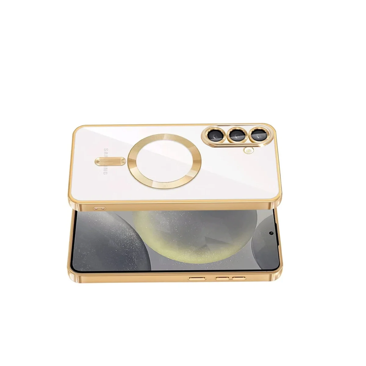 Galaxy S26 Kross Magneticsafe Kapak - Gold Şeffaf ve Güvenli MagSafe Koruyucu
