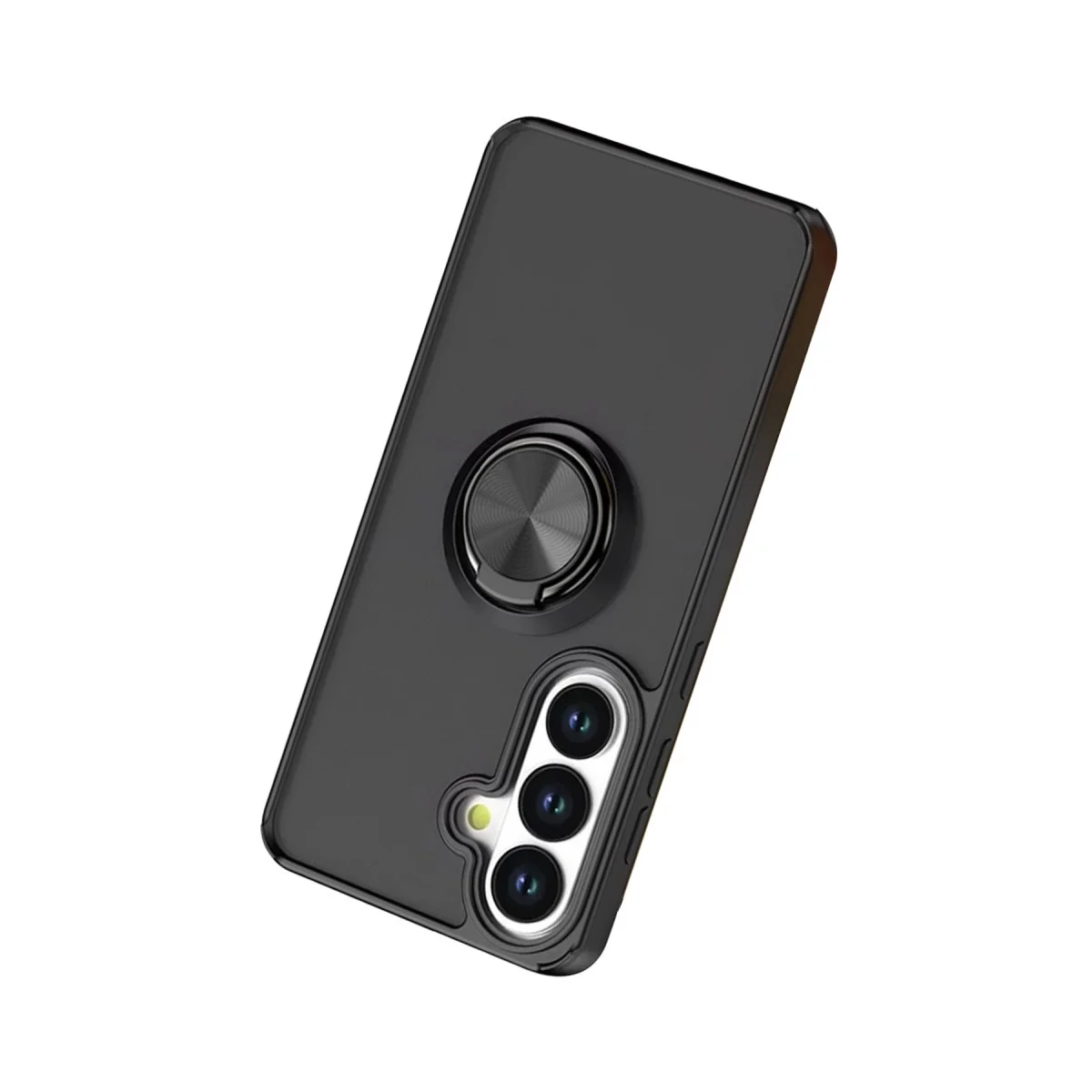 Galaxy S26 Montreal Yüzüklü Silikon Kapak - Siyah, Tüm Yönleri Korumalı ve Metal Ringli Kılıf