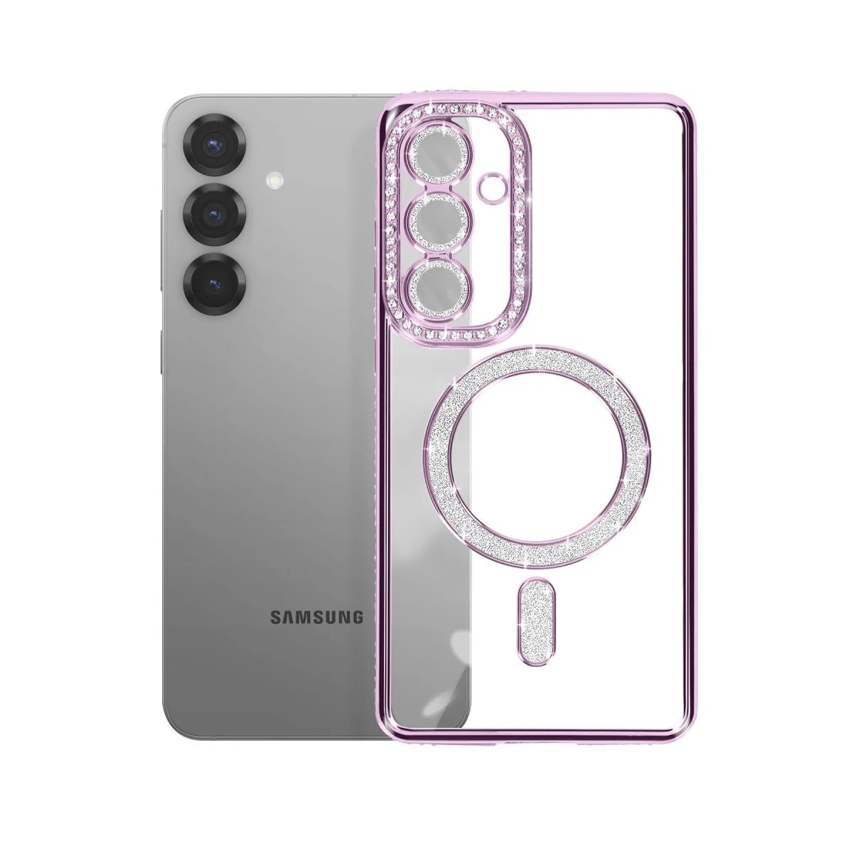 Galaxy S26 Plus Derin Mor Joke Simli Magneticsafe Kılıf - Parlak Elmas Tasarım ve Tam Koruma