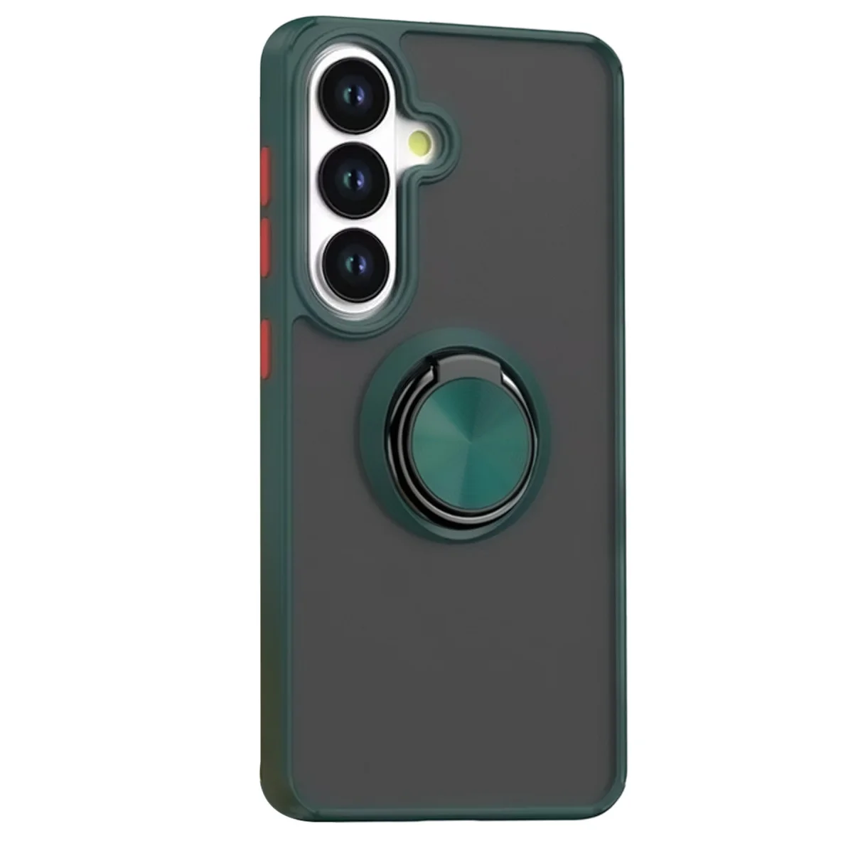 Galaxy S26 Plus Montreal Yüzüklü Silikon Kapak - Yeşil & Fingerprint Free