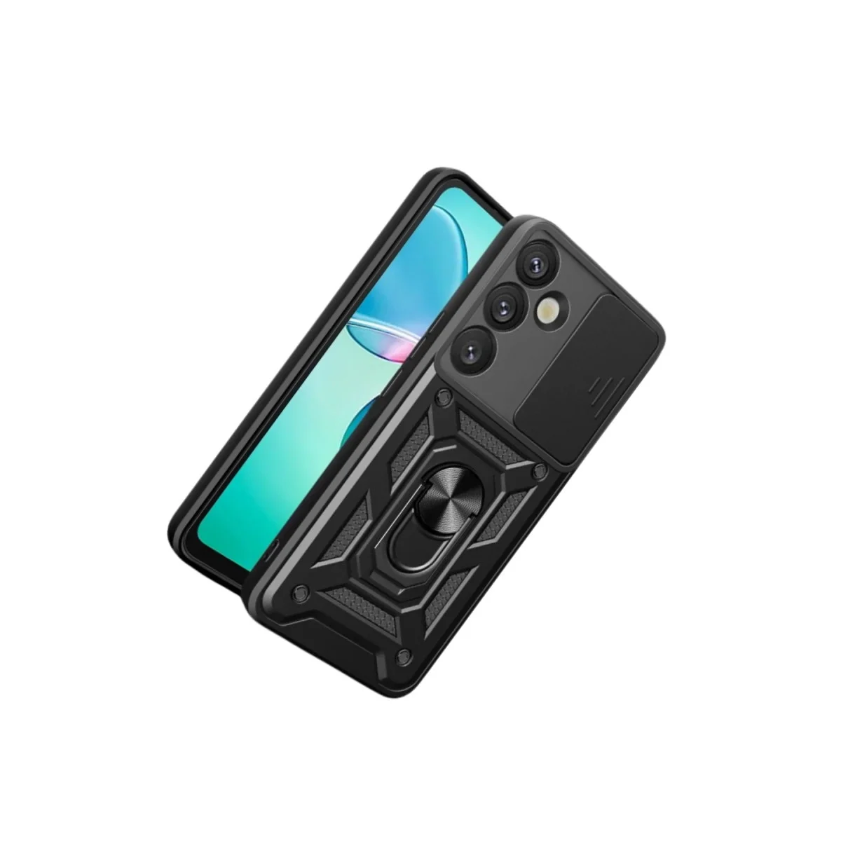 Galaxy S26 Plus Pars Lens Kılıf - Griplı Silikon Kılıf, Kamera Koruması ve Metal Stand