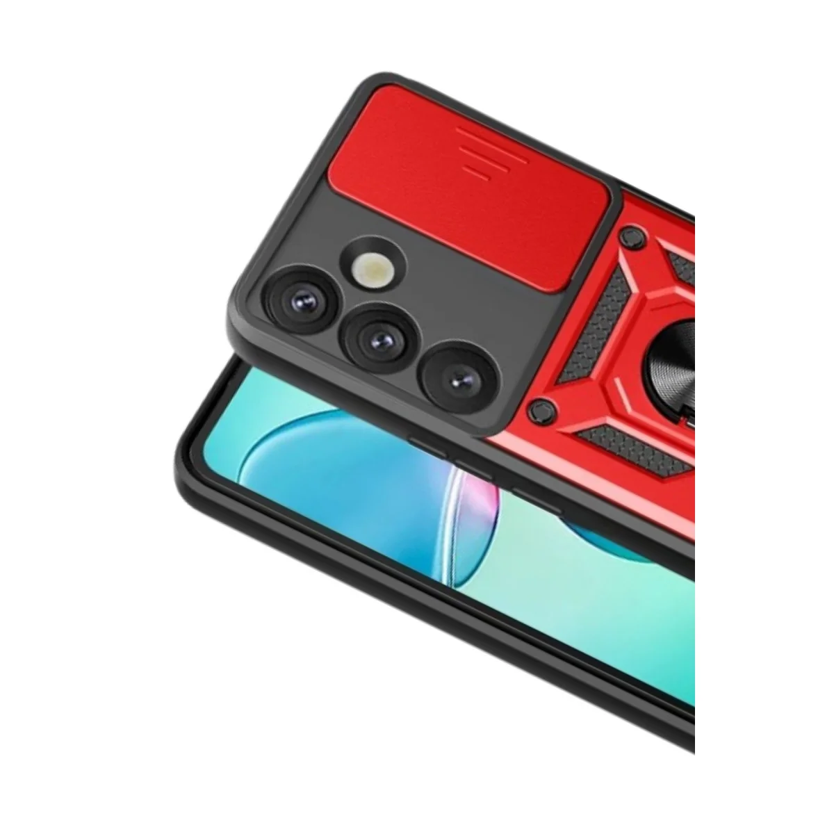 Galaxy S26 Plus Silikon Kılıf Kırmızı - Pars Lens Korumalı, Darbe Önleyici ve Metal Standlı