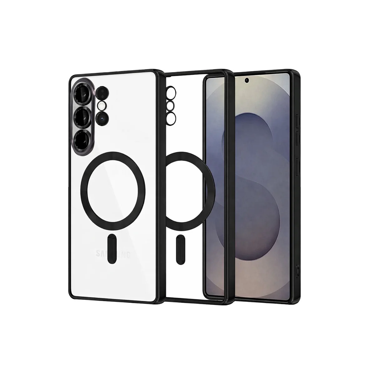 Galaxy S26 Ultra Kross Magneticsafe Kapak - Siyah - Ultra Şeffaf ve Kamera Korumalı Kılıf