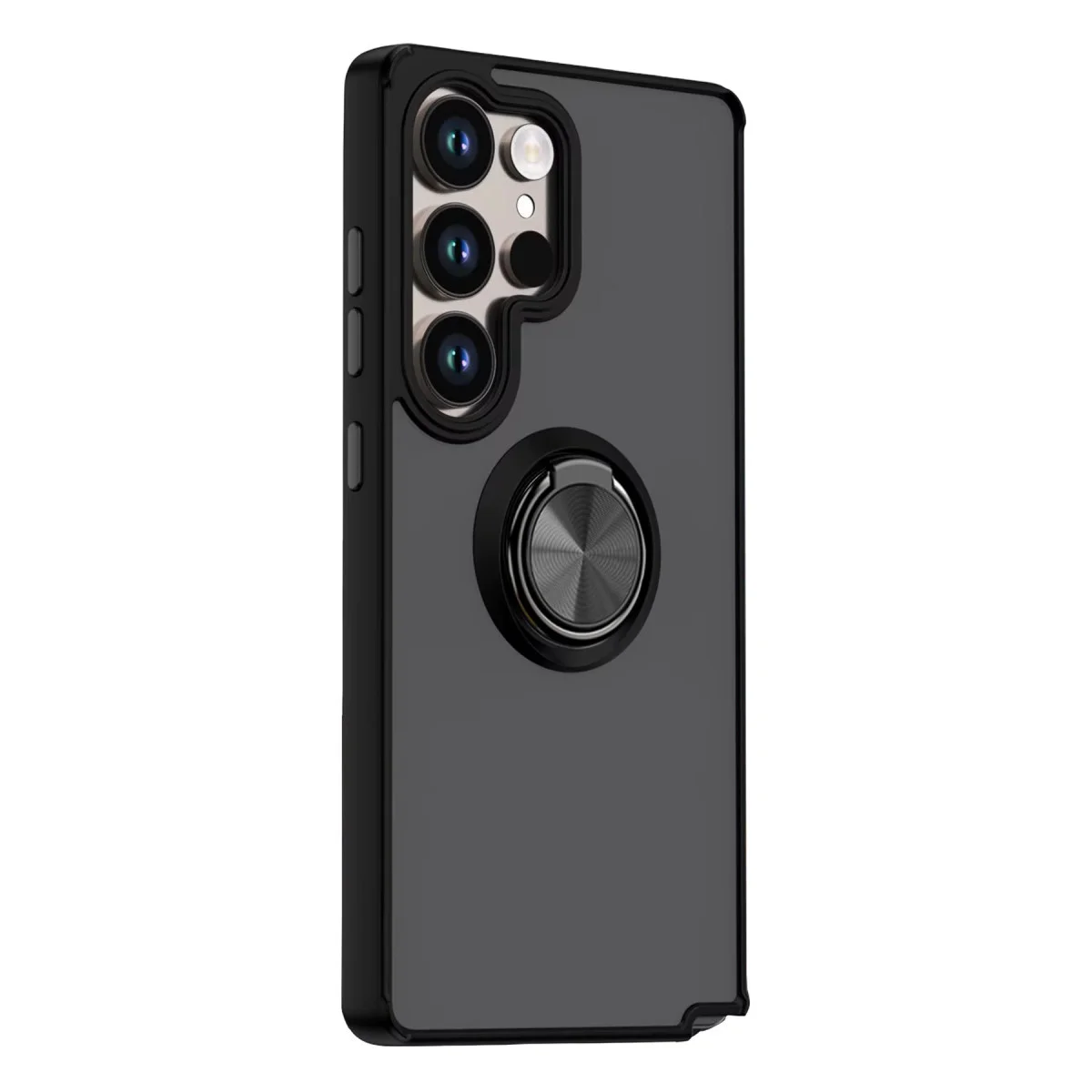 Galaxy S26 Ultra Montreal Yüzüklü Silikon Kapak - Siyah, Mat ve Korumalı