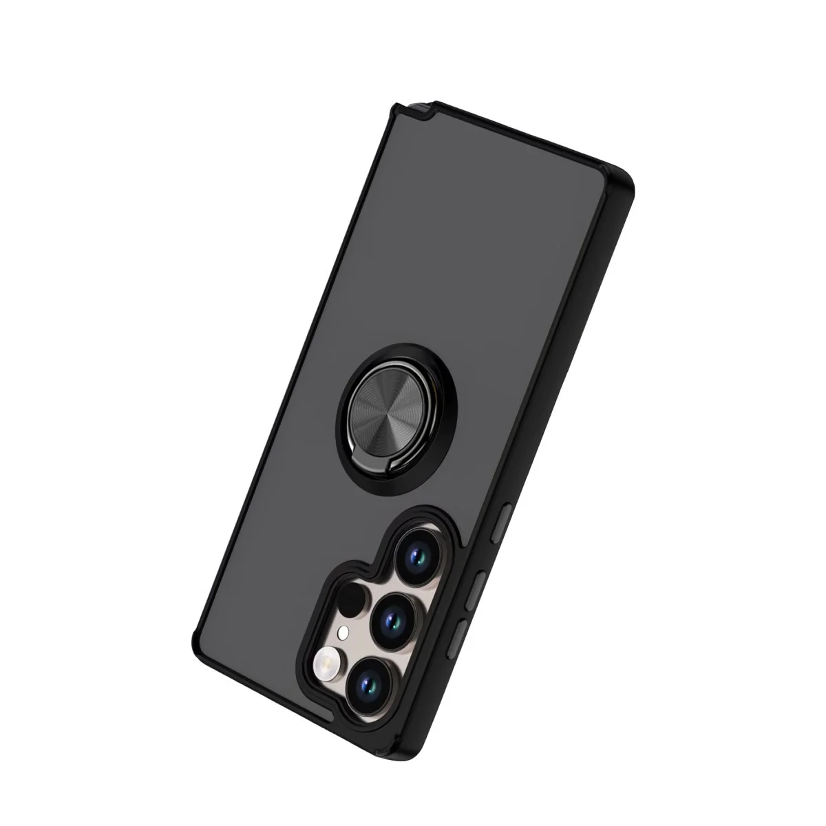 Galaxy S26 Ultra Montreal Yüzüklü Silikon Kapak - Siyah, Mat ve Korumalı