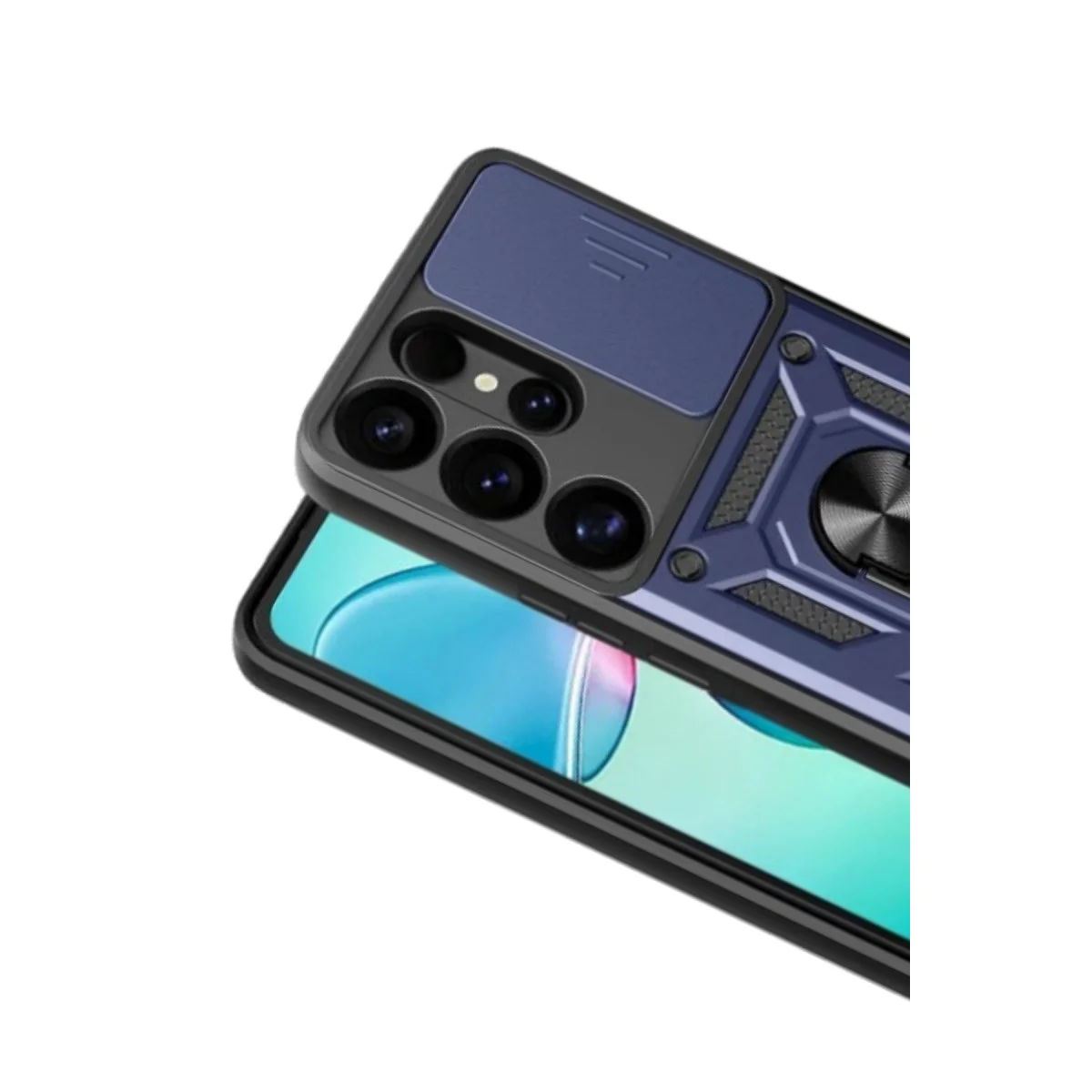 Galaxy S26 Ultra Pars Lens Kılıfı - Lacivert, Darbe Korumalı ve Lens Kapağılı Silikon Kılıf