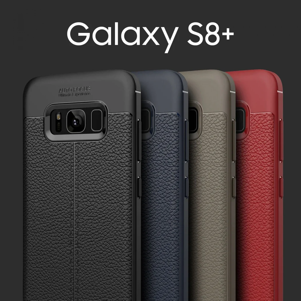 Galaxy S8 Plus Litchi Tam Koruma Soft Silikon Kılıf - Tam Koruma ve Şık Tasarım