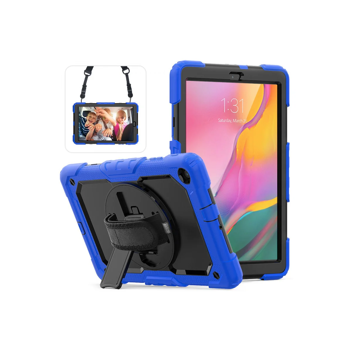 Galaxy T510 Tab A 10.1 Kılıf Pars Tablet Kapak - Mavi